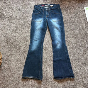 Vintage Paris Blue Dark Wash Flare Jeans Size 5 ❤️